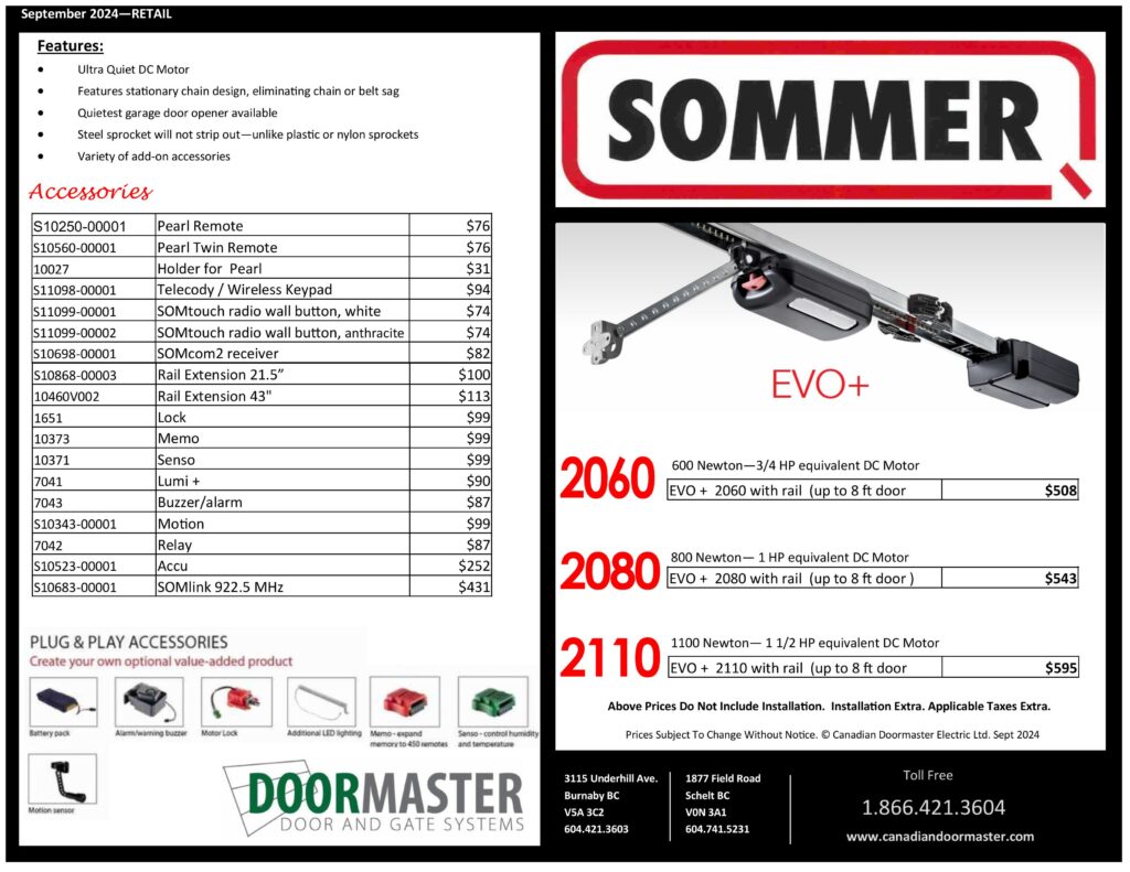 Sommer EVO Garage Door Lift Motor